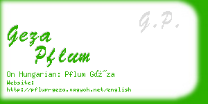 geza pflum business card